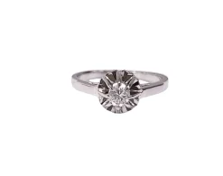 Bague solitaire diamant or blanc