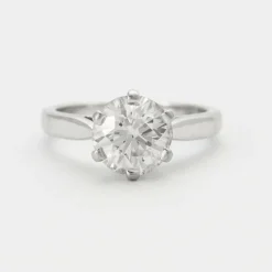 Bague Solitaire Diamant Or Blanc