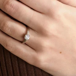 Bague Solitaire Diamant Or Blanc