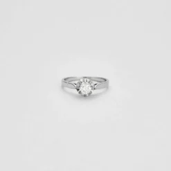 Bague Solitaire Diamant Or Blanc