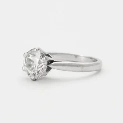 Bague Solitaire Diamant Or Blanc