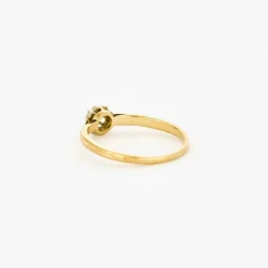 Bague solitaire diamant or jaune et blanc