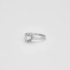 Bague Solitaire Diamant Or Blanc