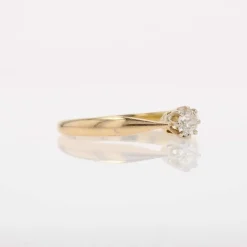 Bague solitaire diamant or jaune