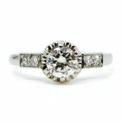 Bague Solitaire Diamant Platine