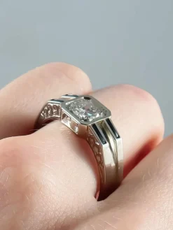 Bague Solitaire Diamant Saphirs
