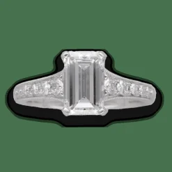 Bague Solitaire diamant taille émeraude 1,51Cts