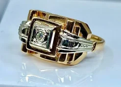 Bague Solitaire diamant vers 1920