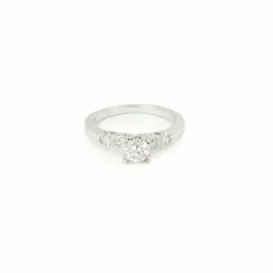 Bague Solitaire Diamants 0.50 Carats Or Gris 14 Carats