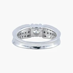 Bague Solitaire Diamants blanc et noirs