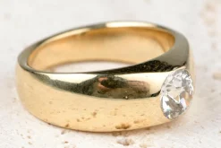 Bague solitaire en diamant de taille ancienne européenne 0,60 CT
