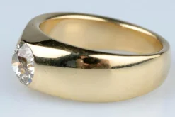 Bague solitaire en diamant de taille ancienne européenne 0,60 CT