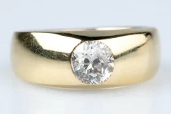 Bague solitaire en diamant de taille ancienne européenne 0,60 CT