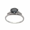 Bague solitaire en or avec saphir & diamants