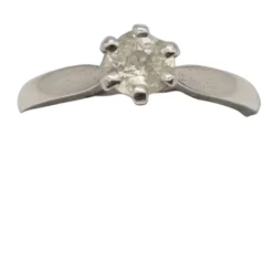 Bague solitaire en Or Blanc, diamants