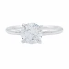 Bague solitaire en or blanc, diamant 1,11 carat.