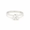 Bague solitaire en or blanc certifié HRD