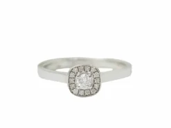 Bague solitaire en or blanc et diamants 0.15ct