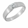 Bague Solitaire en or blanc, Diamant Naturel
