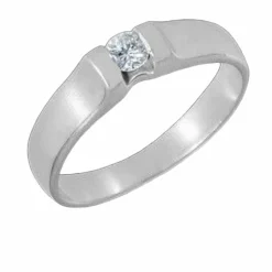 Bague Solitaire en or blanc, Diamant Naturel