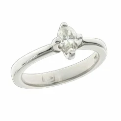Bague Solitaire en or blanc, Diamant Naturel