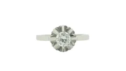 Bague solitaire en or blanc et diamant