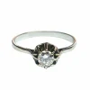Bague solitaire en or blanc 18 carats et diamant 0.50 carats
