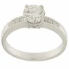 Bague solitaire en or blanc avec diamant