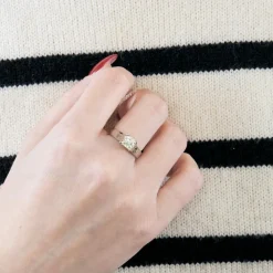 Bague solitaire en Or blanc Diamant Coussin