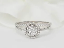 Bague solitaire en or blanc et diamants 0.66ct