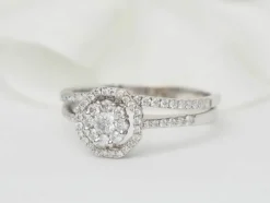 Bague solitaire en or blanc et diamants 0.66ct