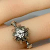 Bague solitaire en Or gris, et Diamants