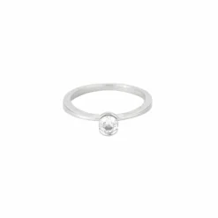 Bague solitaire en or gris et diamant