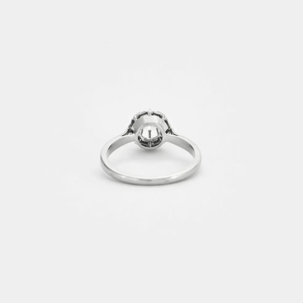 Bague solitaire en or gris Diamant