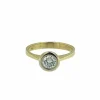 Bague solitaire en or jaune certifiée HRD