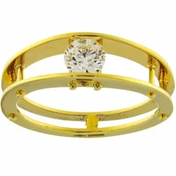 Bague solitaire en or jaune avec diamant taille brillant de 0,52 ct certifié HRD