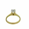Bague solitaire en or jaune certifiée HRD