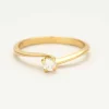 Bague Solitaire en Or Jaune et Diamant