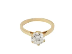 Bague solitaire en or jaune et diamant 1.59ct