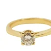 Bague solitaire en or jaune et diamant