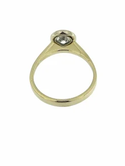 Bague solitaire en or jaune certifiée HRD