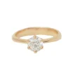 Bague solitaire en or rose et diamant 0.69ct certifié