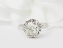 Bague solitaire en platine et diamant 1,20ct