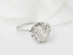 Bague solitaire en platine et diamant 1,20ct