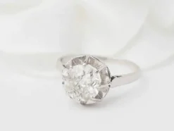 Bague solitaire en platine et diamant 1,20ct