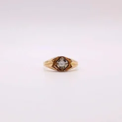 Bague Solitaire et Chevalière or jaune et spinelle