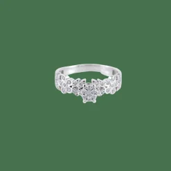 Bague Solitaire Fleurs diamants