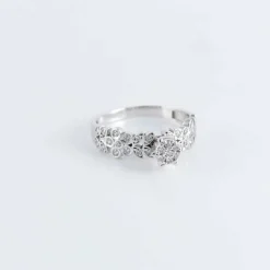 Bague Solitaire Fleurs diamants