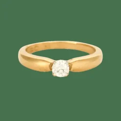 Bague solitaire jonc en or jaune