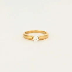 Bague solitaire jonc en or jaune